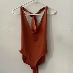 Burnt Orange One Piece Bathing suit in Small